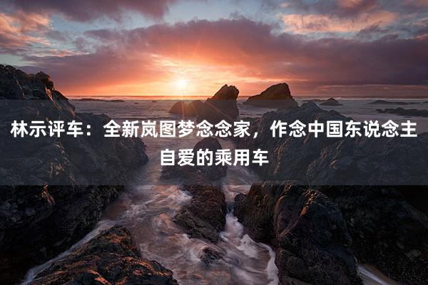 林示评车：全新岚图梦念念家，作念中国东说念主自爱的乘用车
