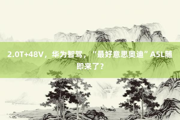 2.0T+48V，华为智驾，“最好意思奥迪”A5L随即来了？